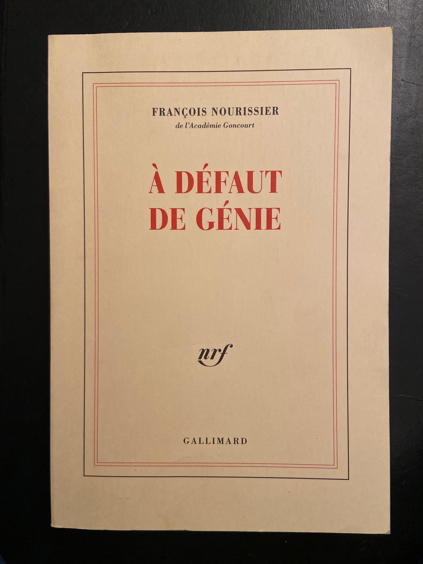 À DÉFAUT DE GÉNIE