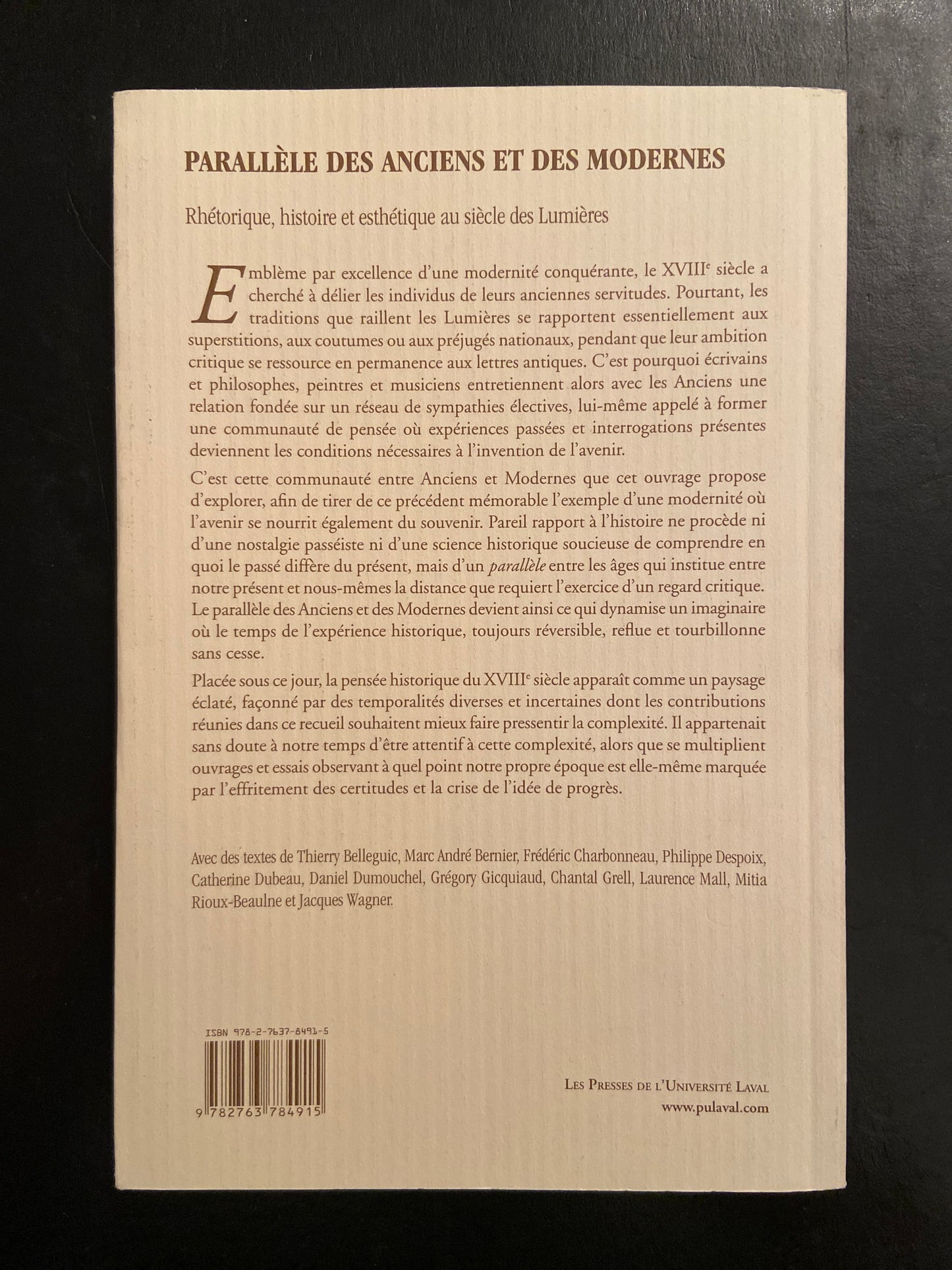 PARALLÈLE DES ANCIENS ET DES MODERNES