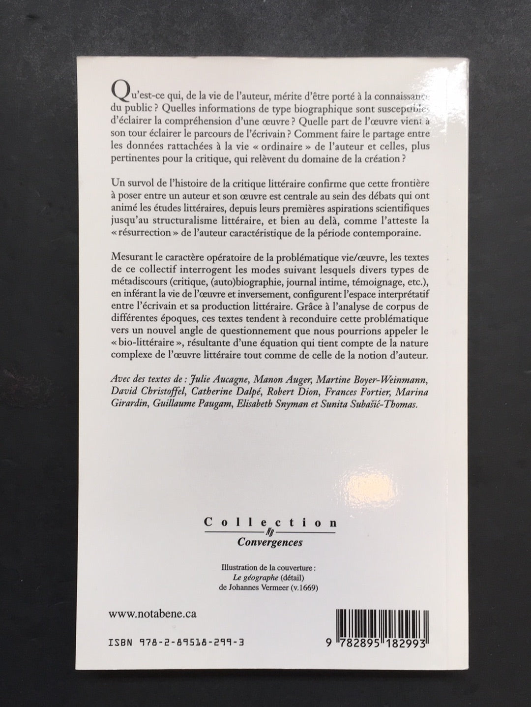 ENTRE L'ÉCRIVAIN ET SON OEUVRE - IN(TER)FÉRENCES DES MÉTADISCOURS LITTÉRAIRES