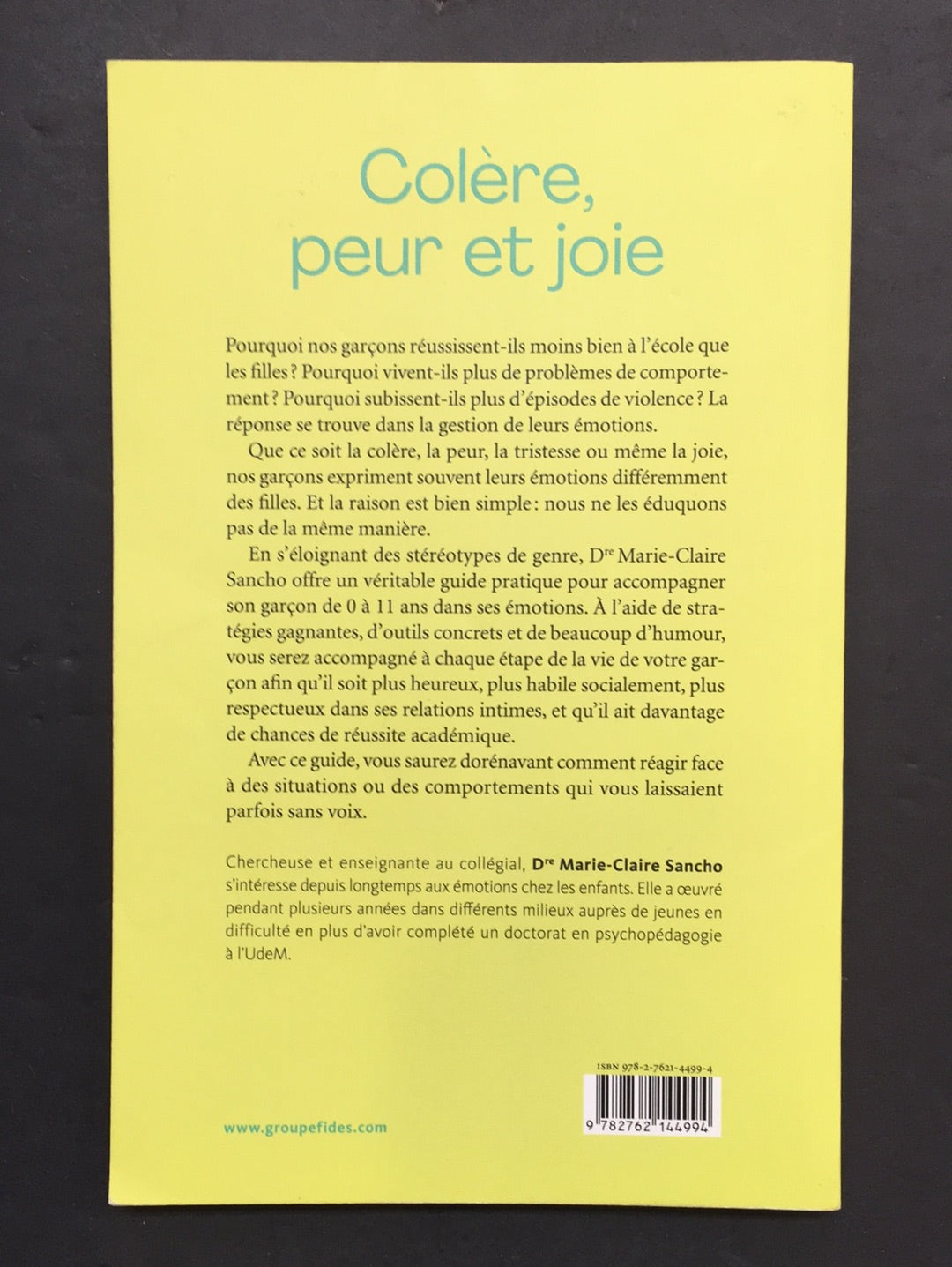 COLÈRE, PEUR ET JOIE