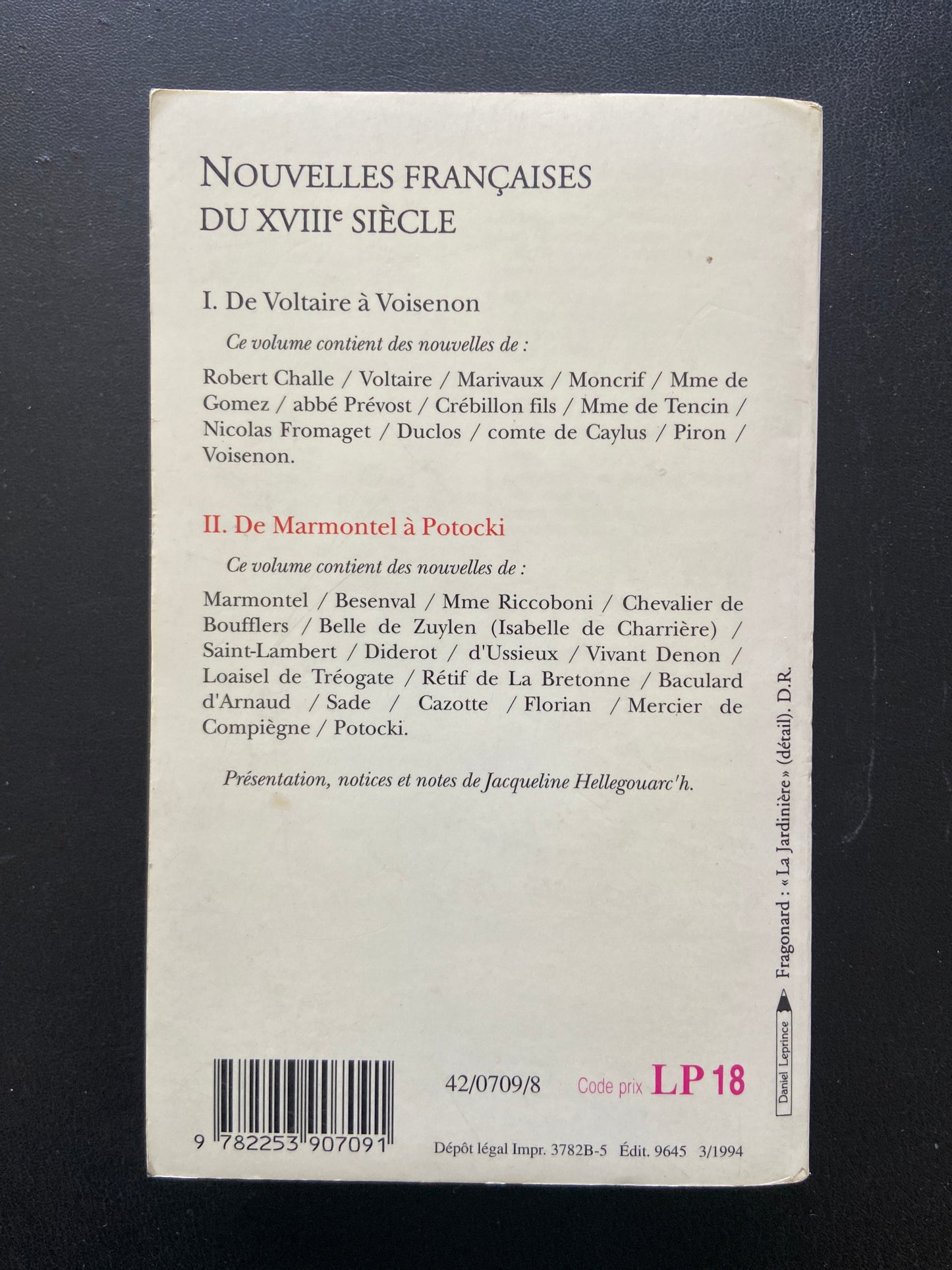 NOUVELLES FRANÇAISES DU XVIIIE SIÈCLE - TOME 02 - DE MARMONTEL À POTOCKI