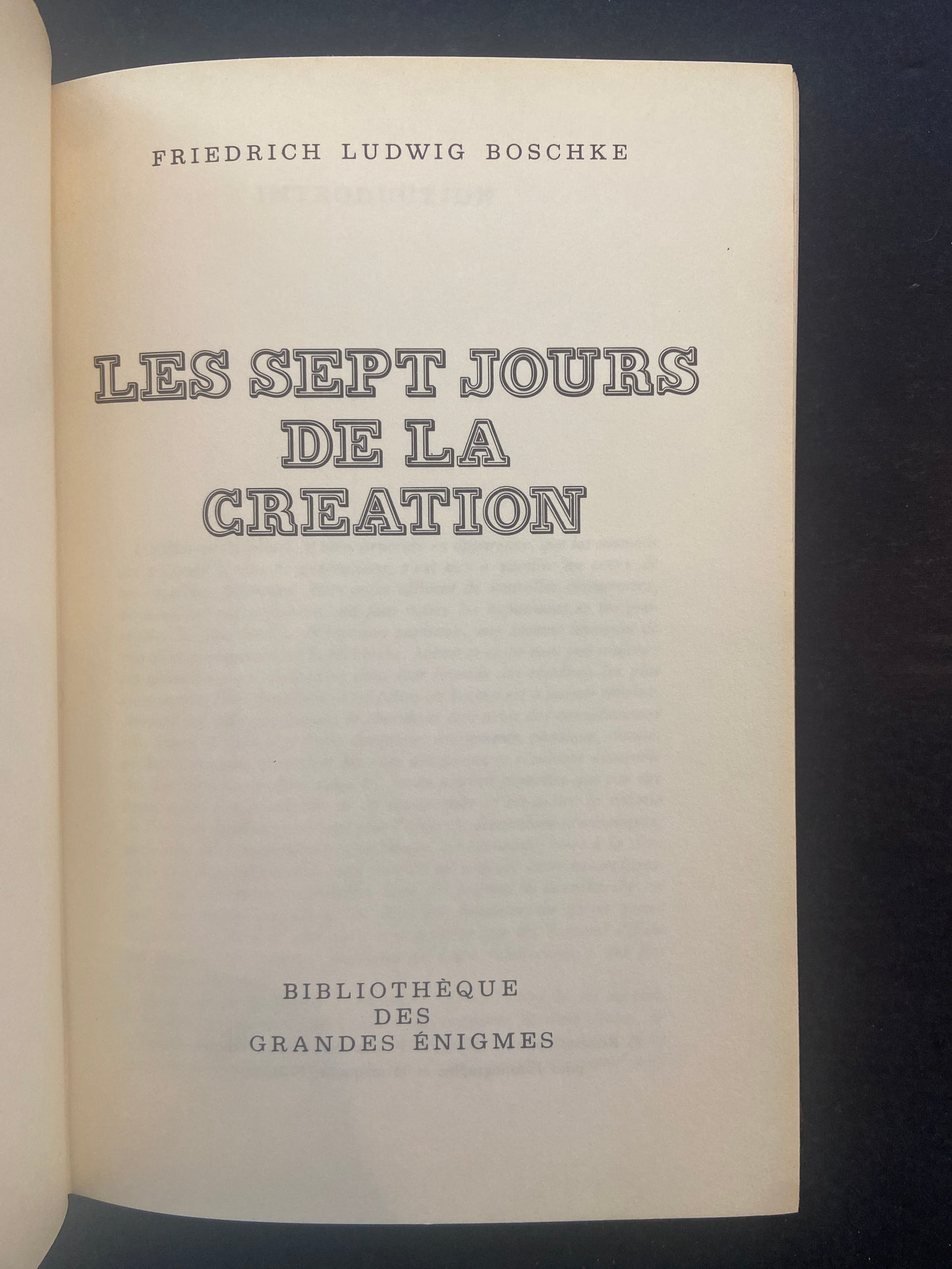 LES SEPT JOURS DE LA CRÉATION