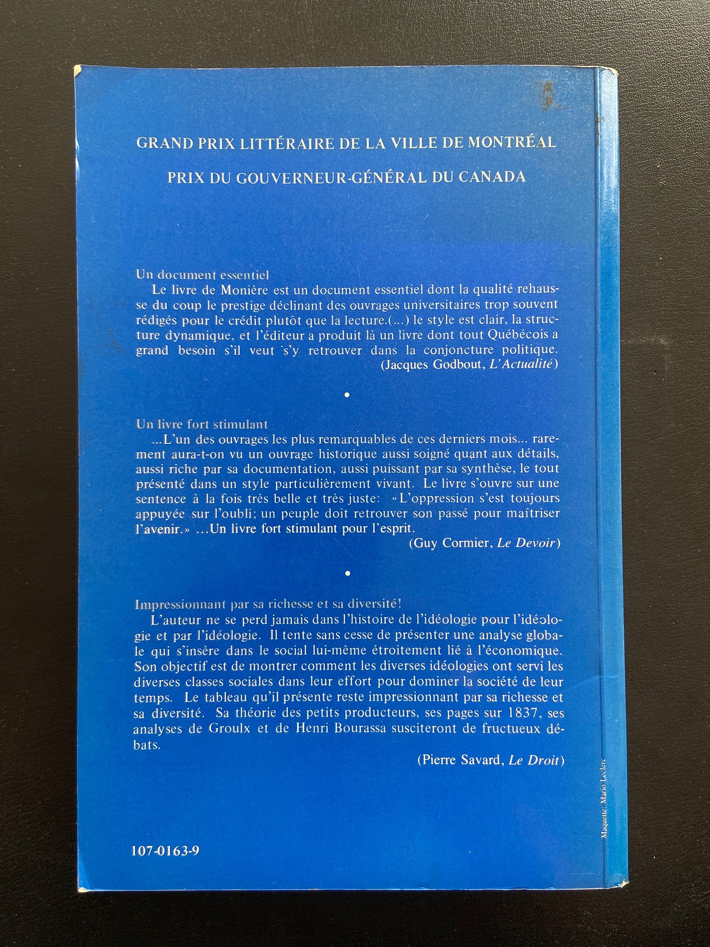 LE DÉVELOPPEMENT DES IDÉOLOGIES AU QUÉBEC - DES ORIGINES À NOS JOURS