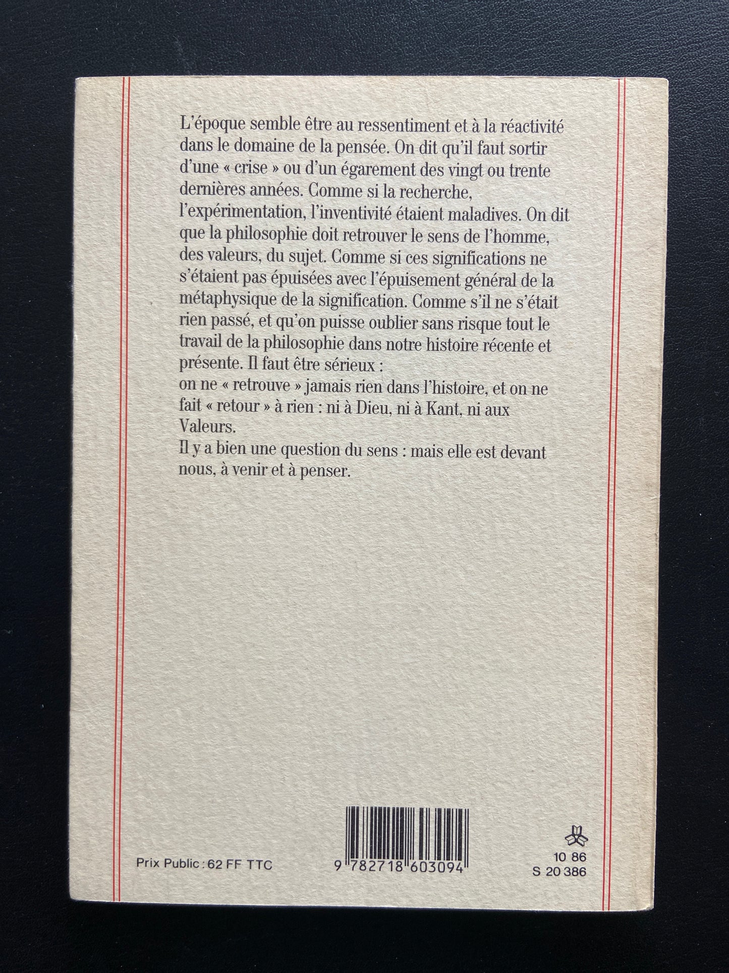 L'OUBLI DE LA PHILOSOPHIE