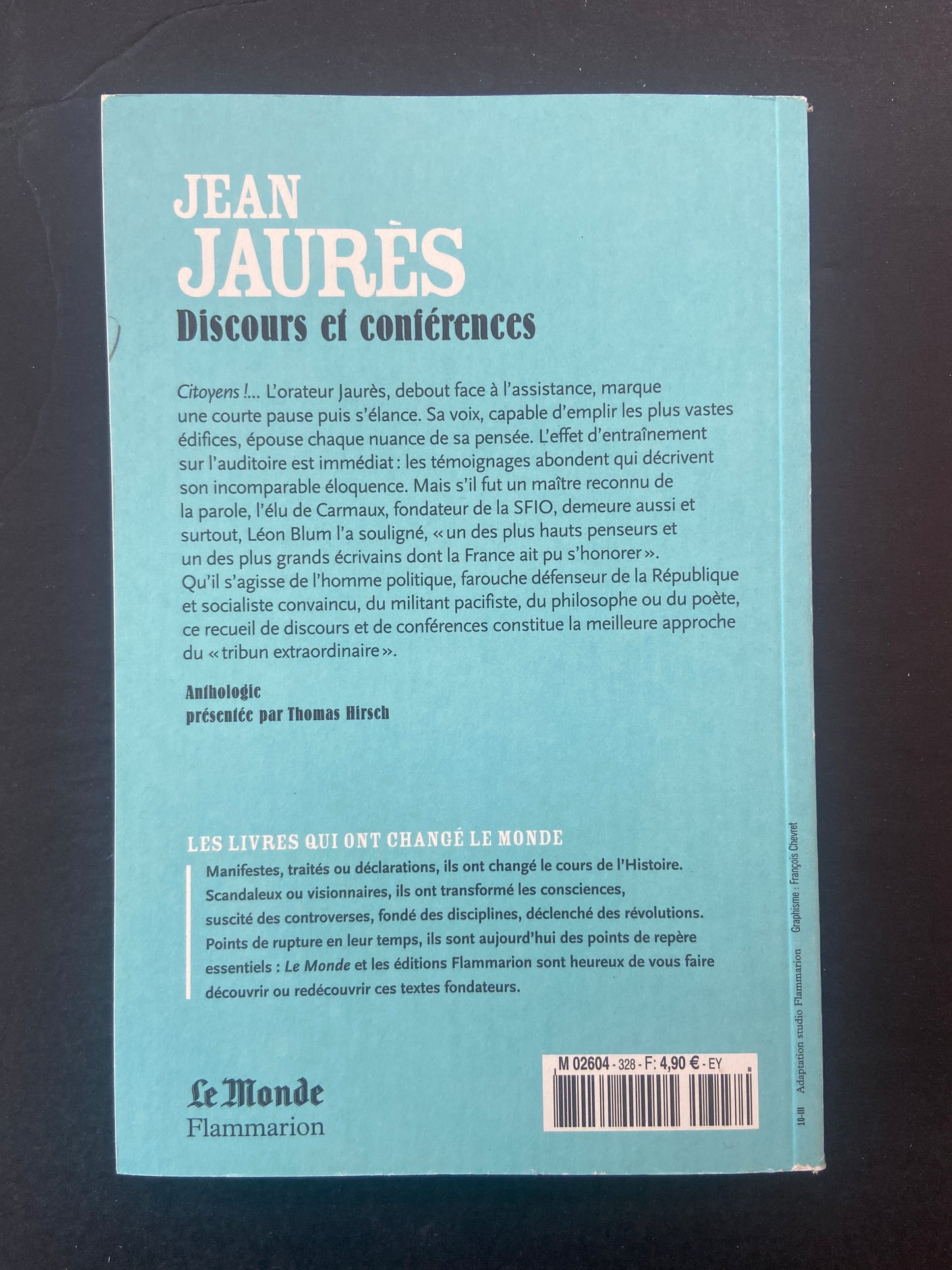 LES LIVRES QUI ONT CHANGÉ LE MONDE - TOME 28 - JEAN JAURÈS DISCOURS ET CONFÉRENCES