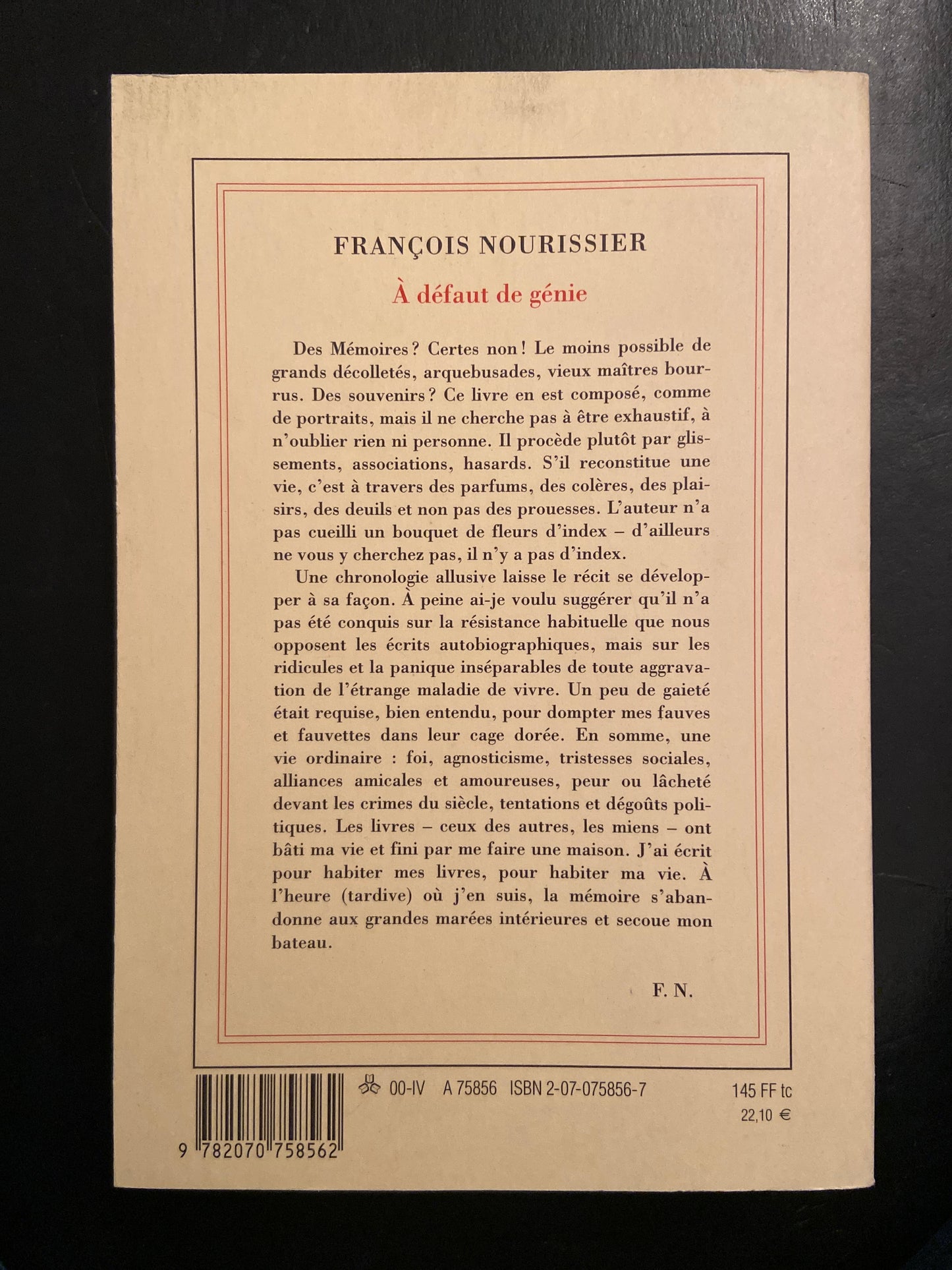 À DÉFAUT DE GÉNIE