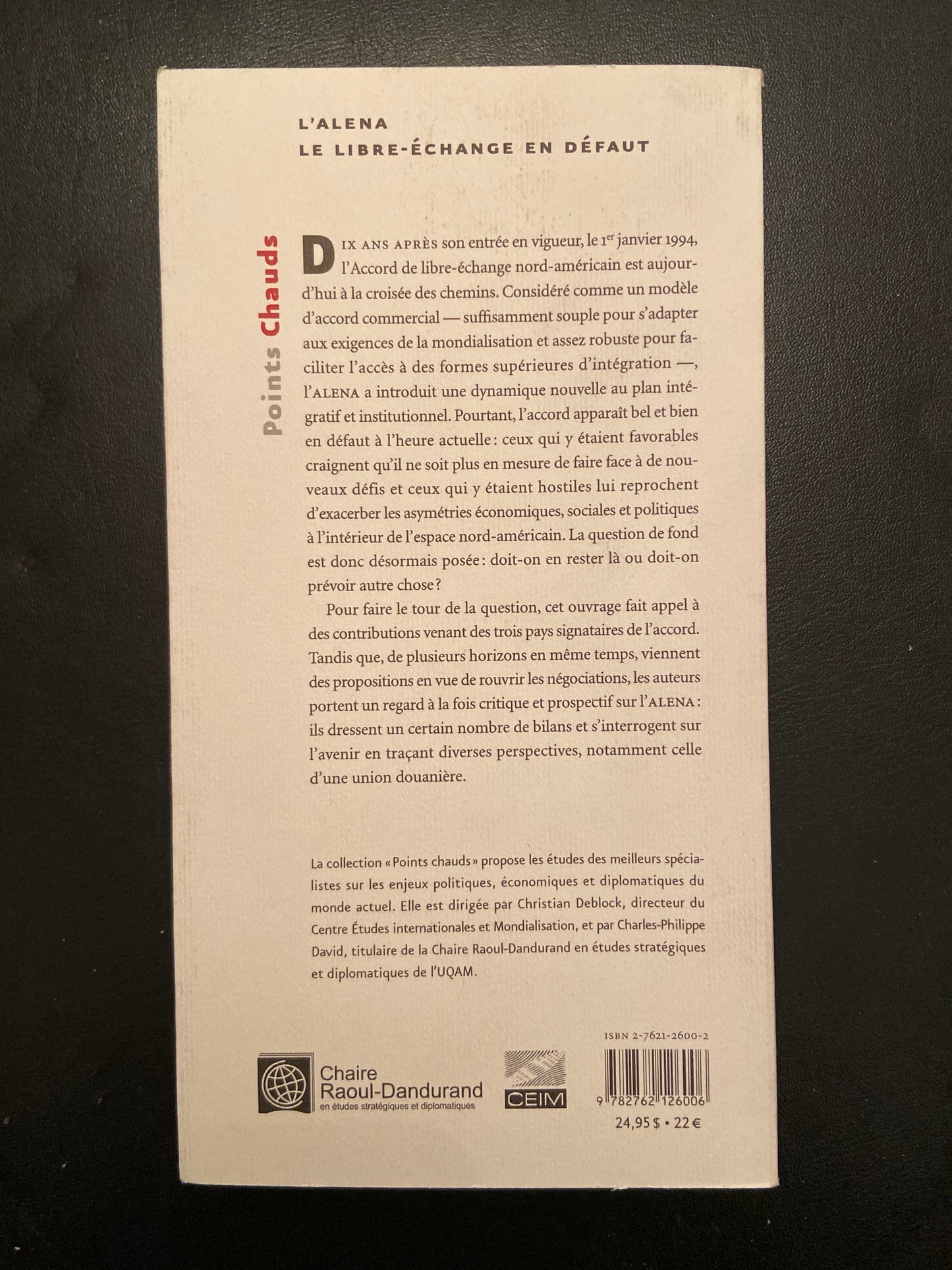 L'ALENA - LE LIBRE-ÉCHANGE EN DÉFAUT