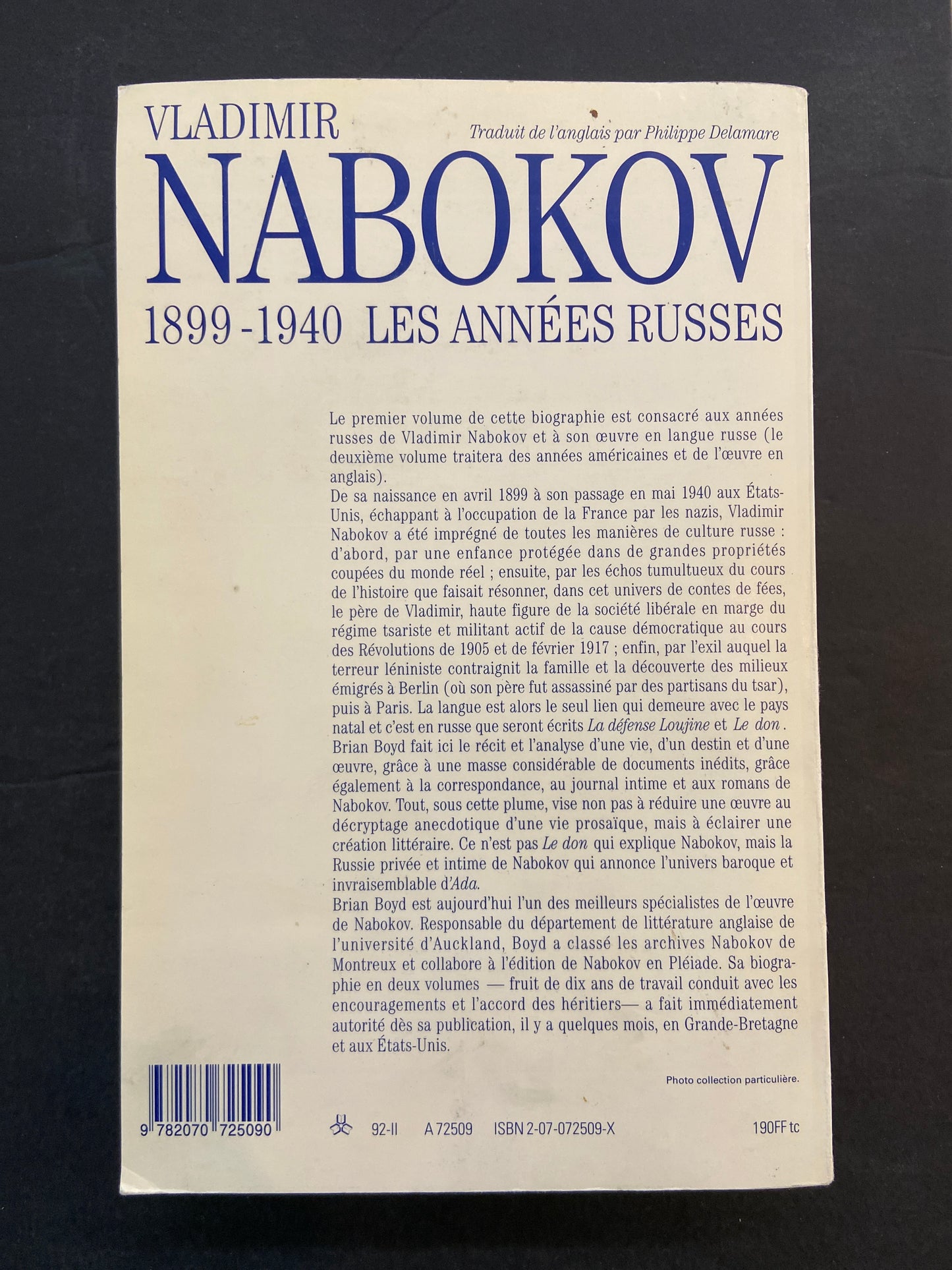 VLADIMIR NABOKOV - T.01 LES ANNÉES RUSSES