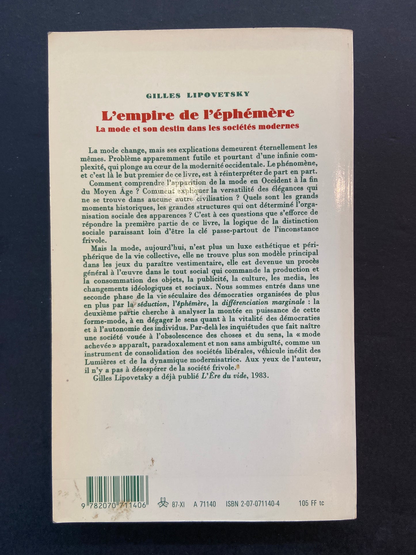 L'EMPIRE DE L'ÉPHÉMÈRE