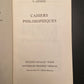 CAHIERS PHILOSOPHIQUES
