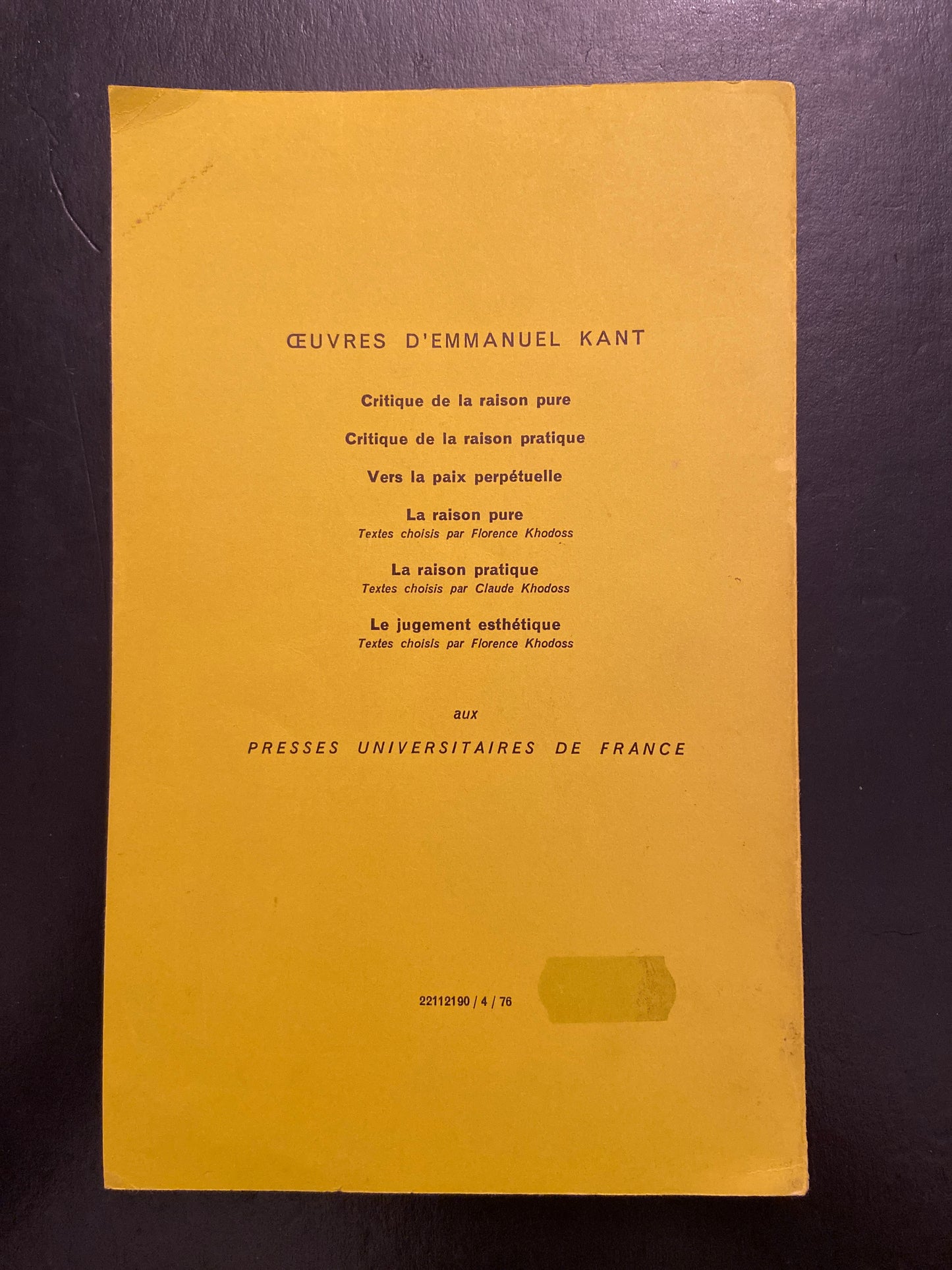 CRITIQUE DE LA RAISON PRATIQUE