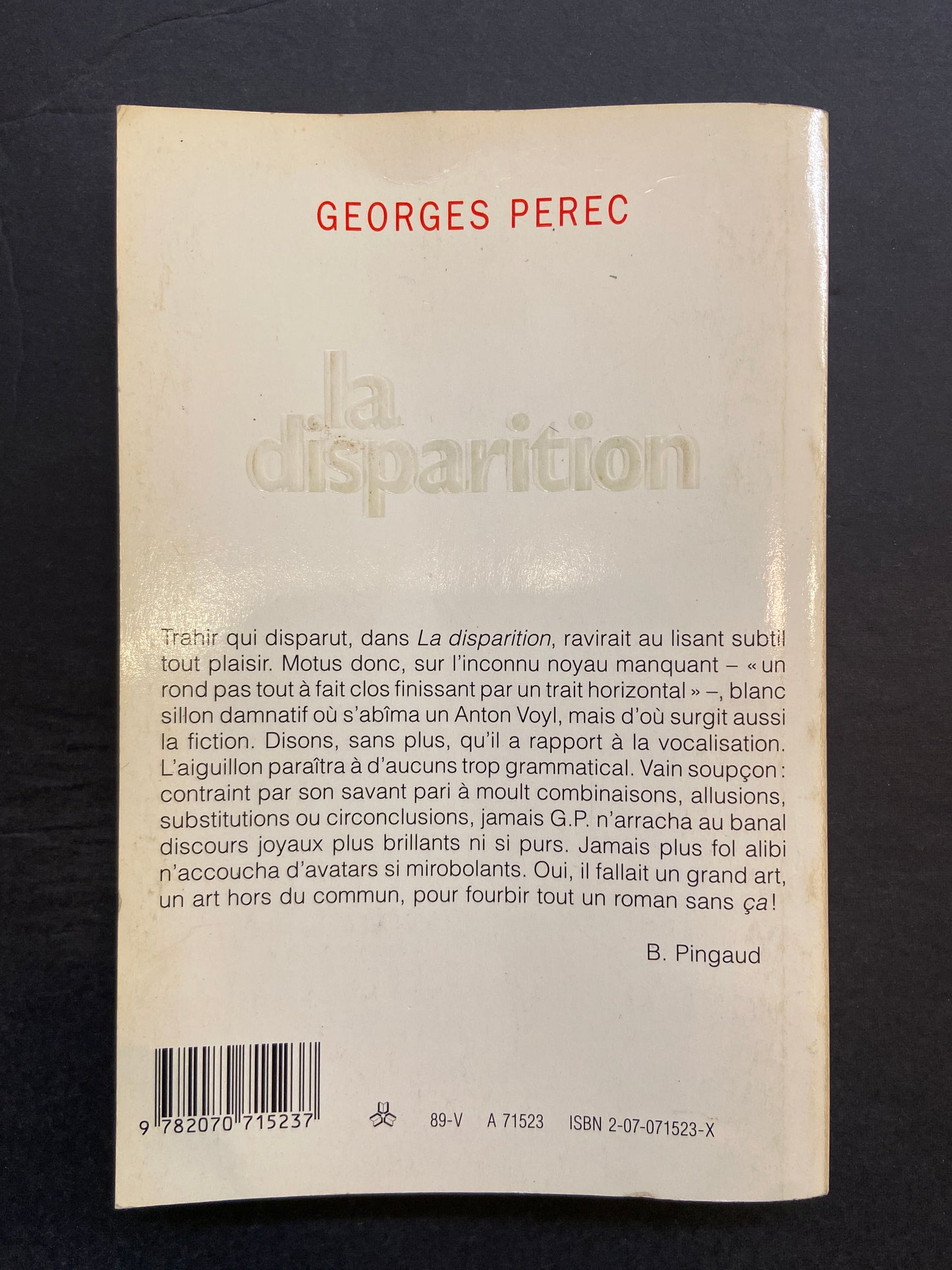LA DISPARITION