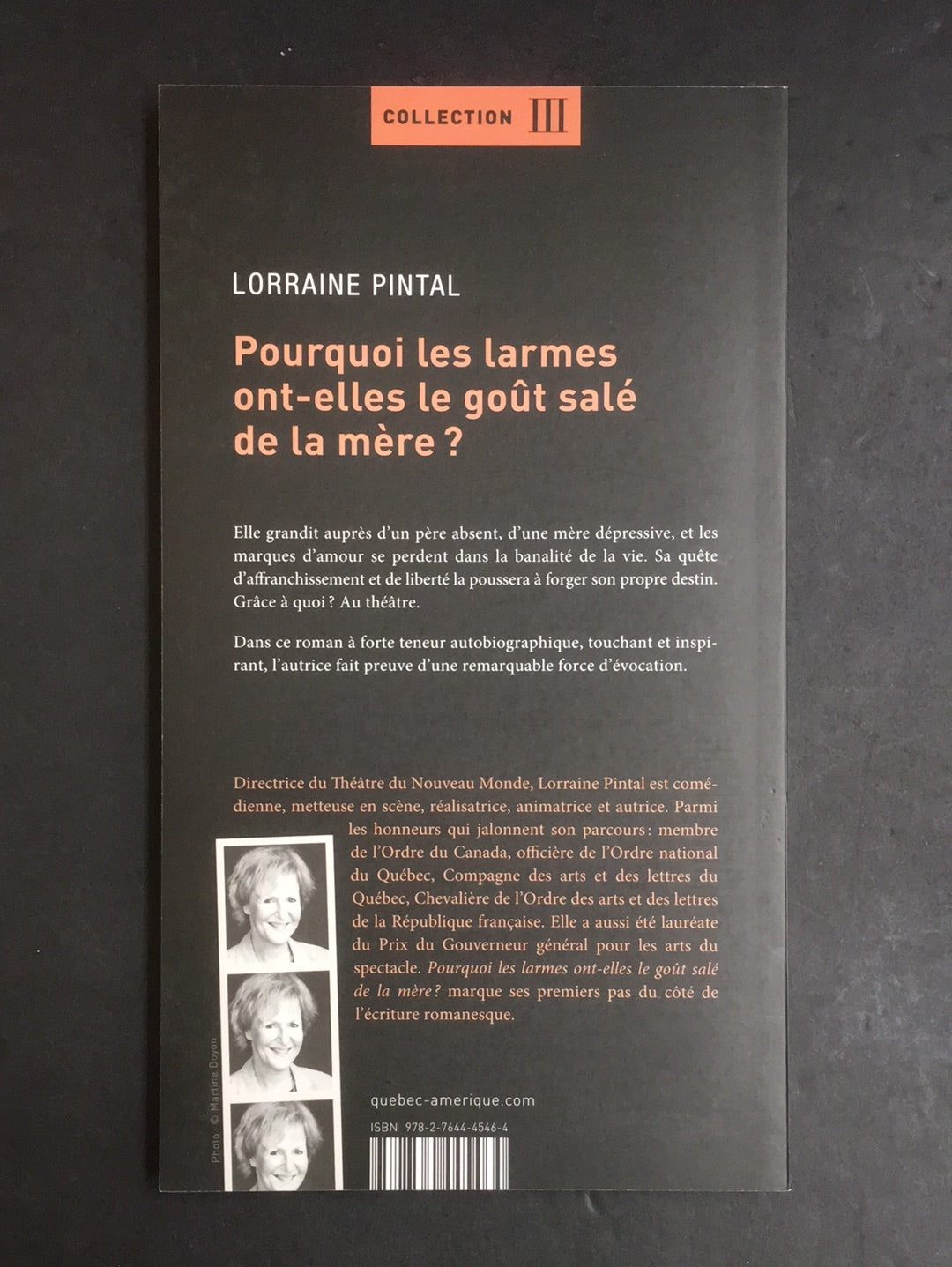 POURQUOI LES LARMES ONT-ELLES LE GOÛT SALÉ DE LA MÈRE