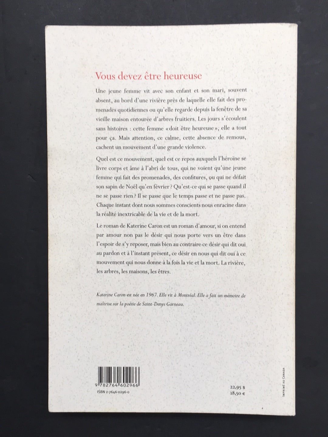 VOUS DEVEZ ÊTRE HEUREUSE