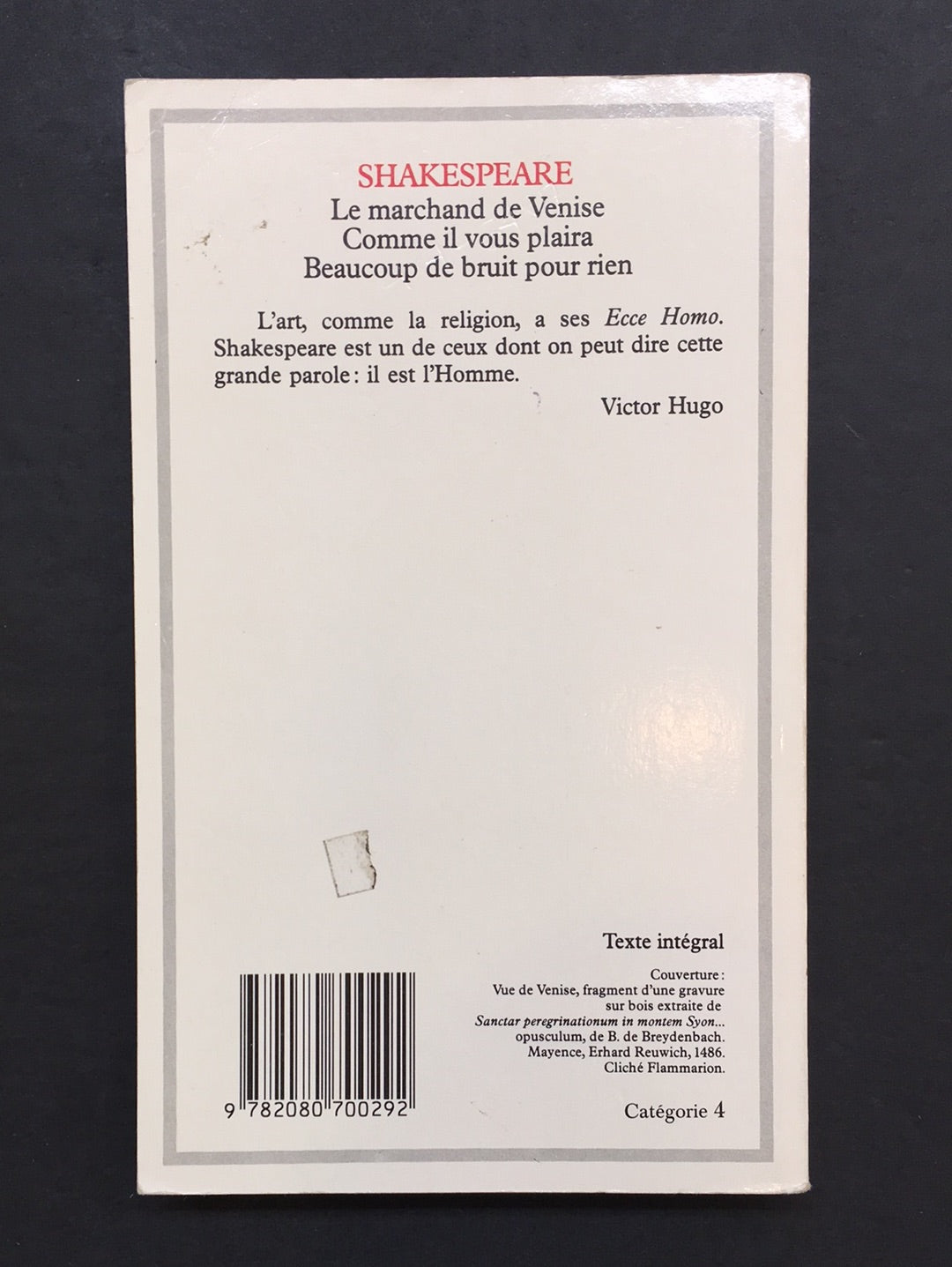 LE MARCHAND DE VENISE - COMME IL VOUS PLAIRA - BEAUCOUP DE BRUIT POUR RIEN