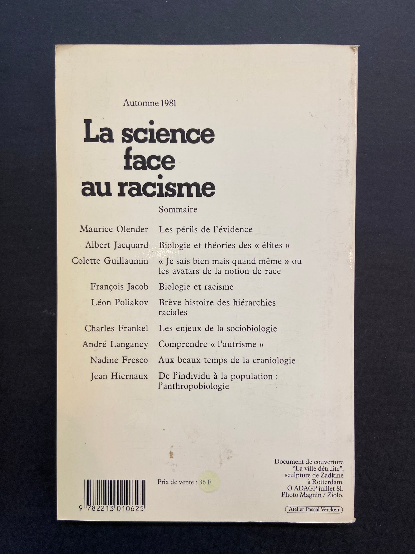 LA SCIENCE FACE AU RACISME