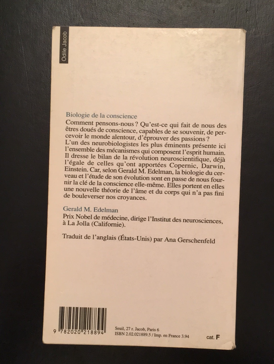 BIOLOGIE DE LA CONSCIENCE