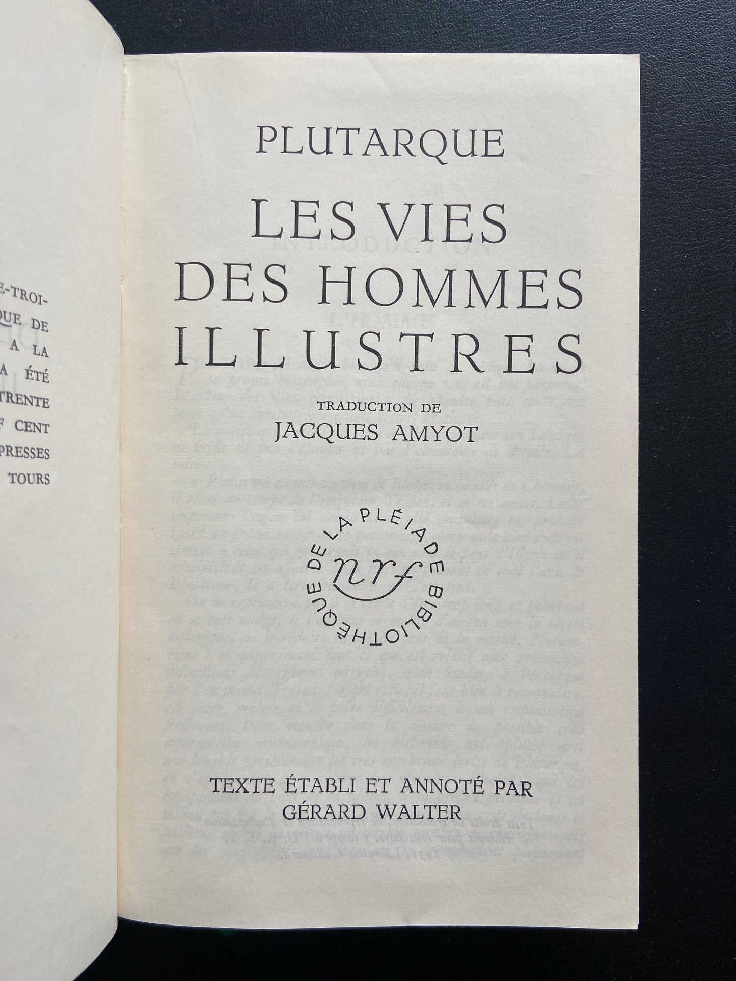 LES VIES DES HOMMES ILLUSTRÉS - TOME 1