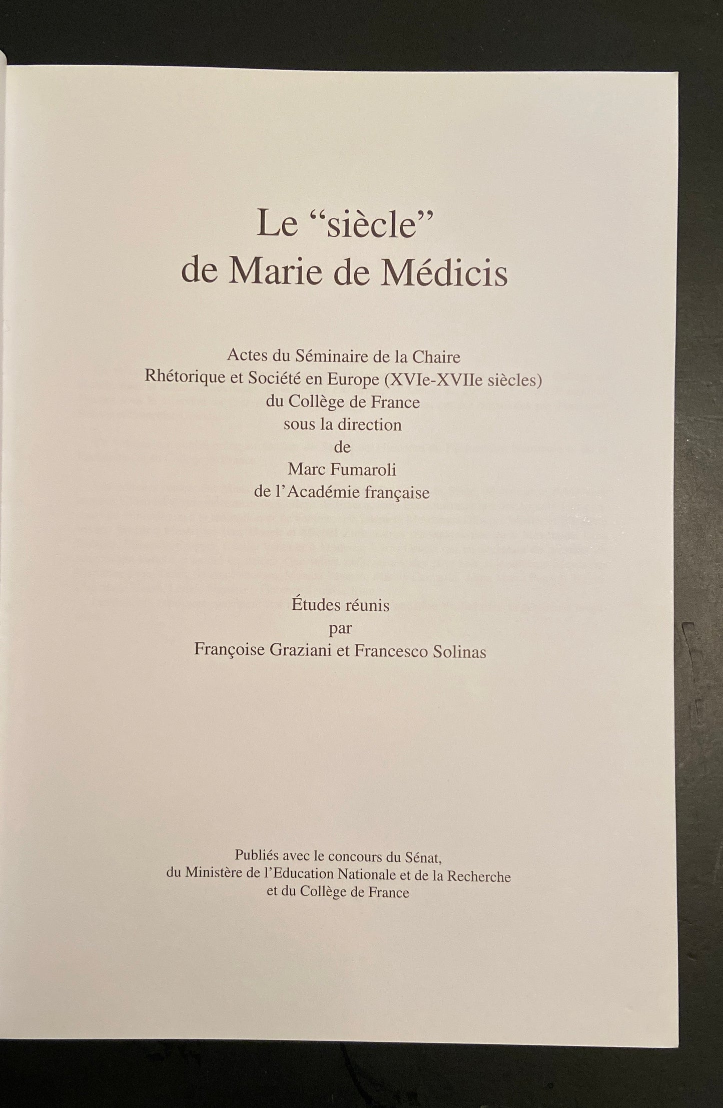 LE "SIÈCLE" DE MARIE DE MÉDICIS