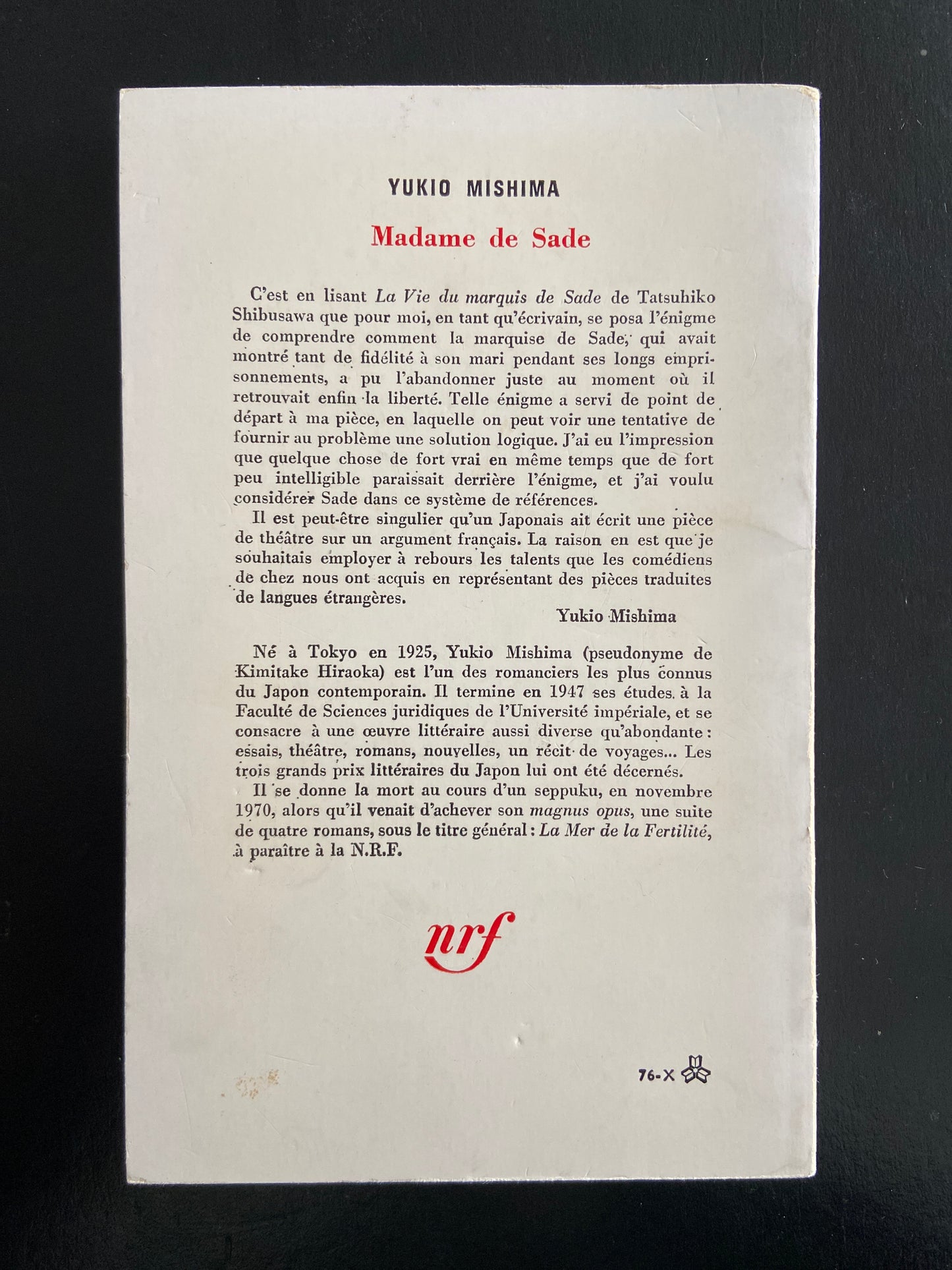 MADAME DE SADE