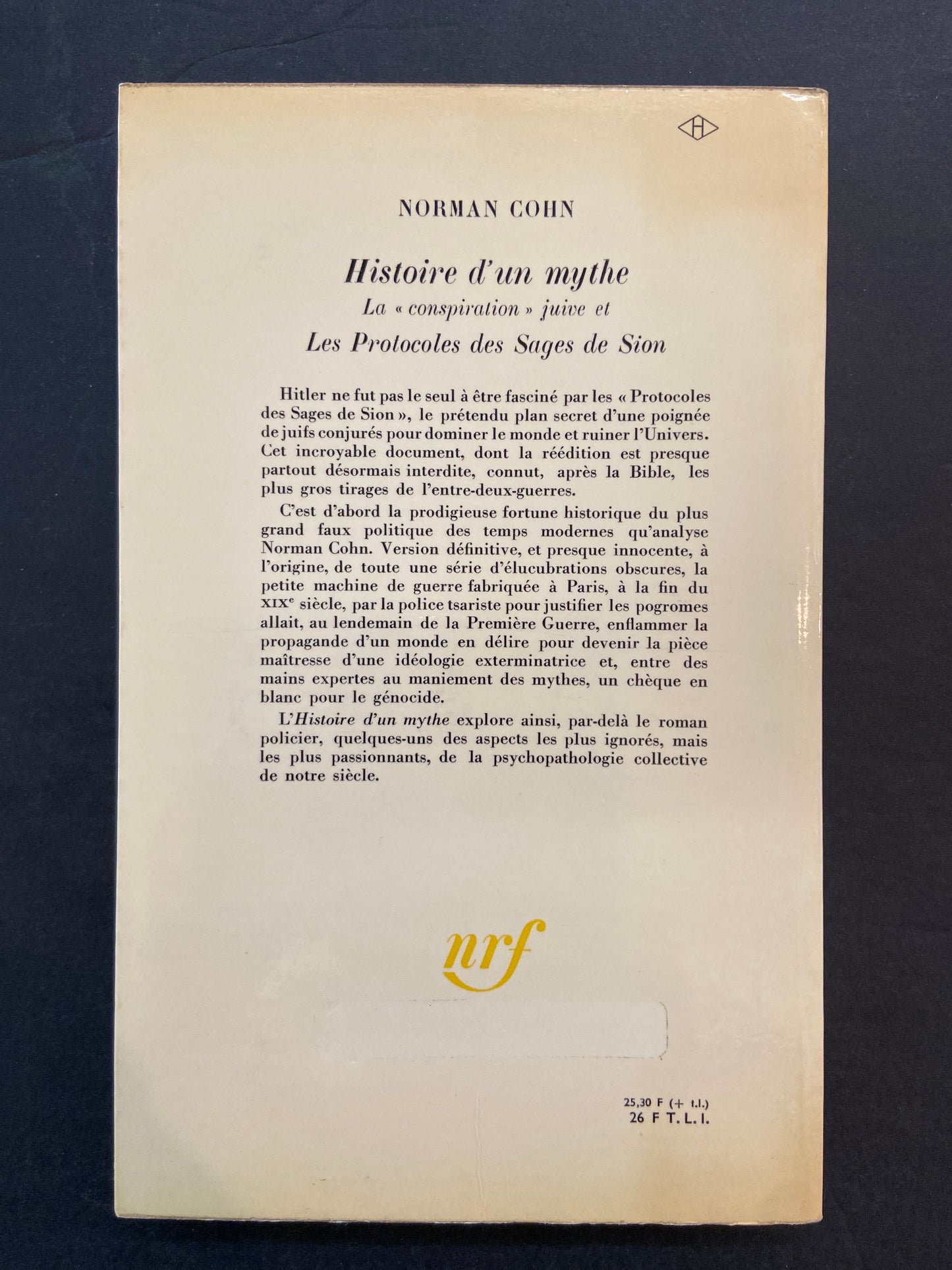 HISTOIRE D'UN MYTHE - LA "CONSPIRATION" JUIVE ET LES PROTOCOLES DES SAGES DE SION