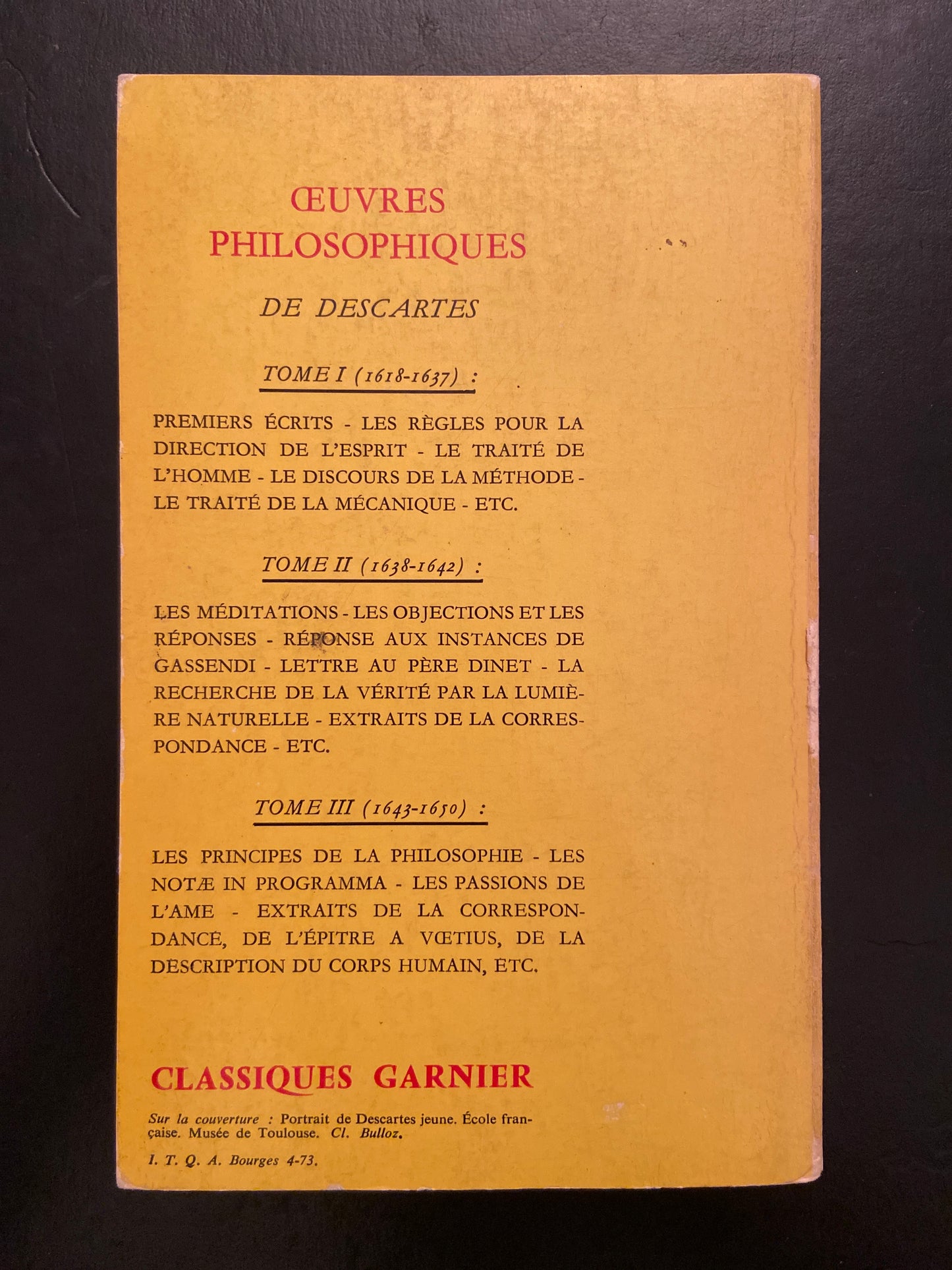 OEUVRES PHILOSOPHIQUES - TOME 1 (1618-1637)