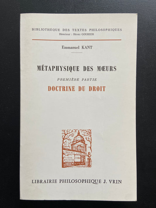 MÉTAPHYSIQUE DES MOEURS - 2 TOMES