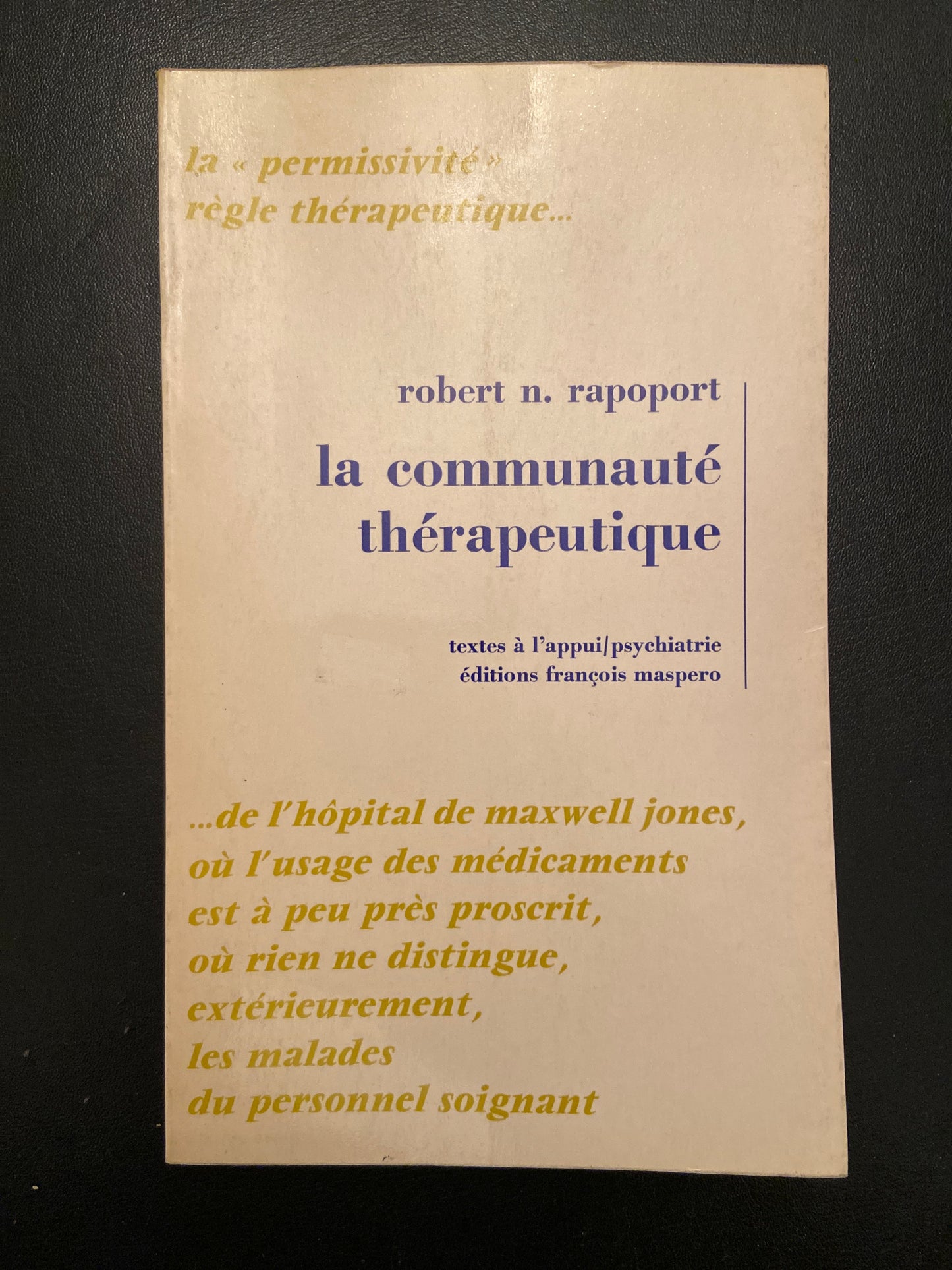 LA COMMUNAUTÉ THÉRAPEUTIQUE