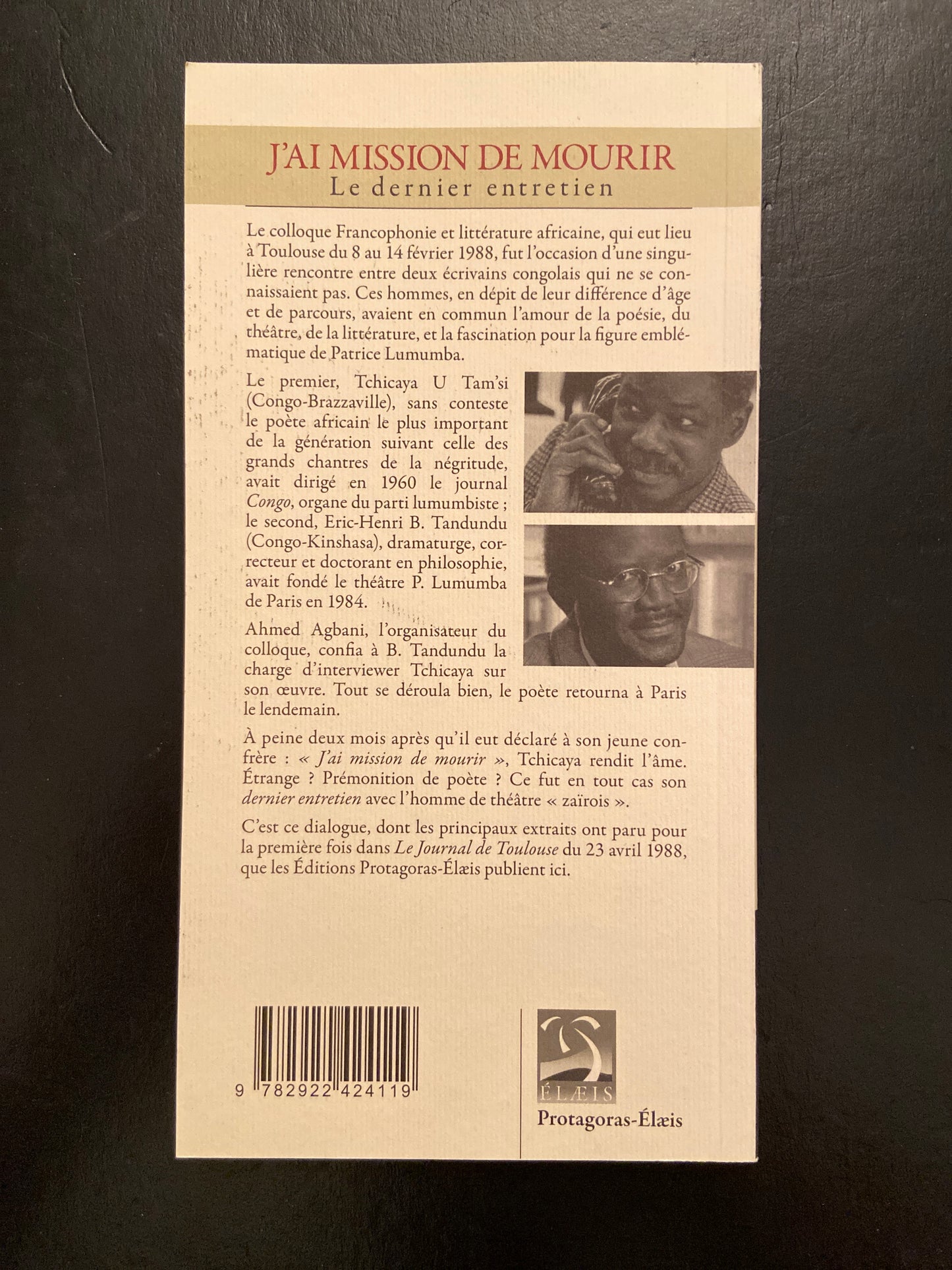 J'AI POUR MISSION DE MOURIR - LE DERNIER ENTRETIEN
