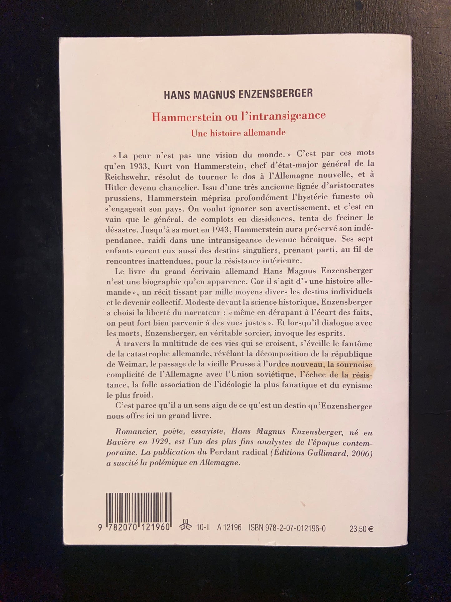 HAMMERSTEIN OU L'INTRANSIGEANCE