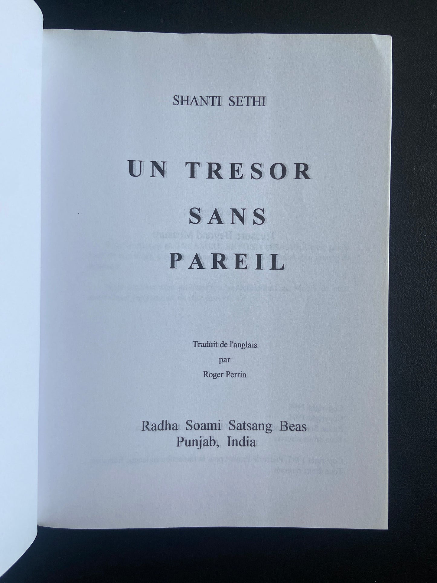 UN TRÉSOR SANS PAREIL