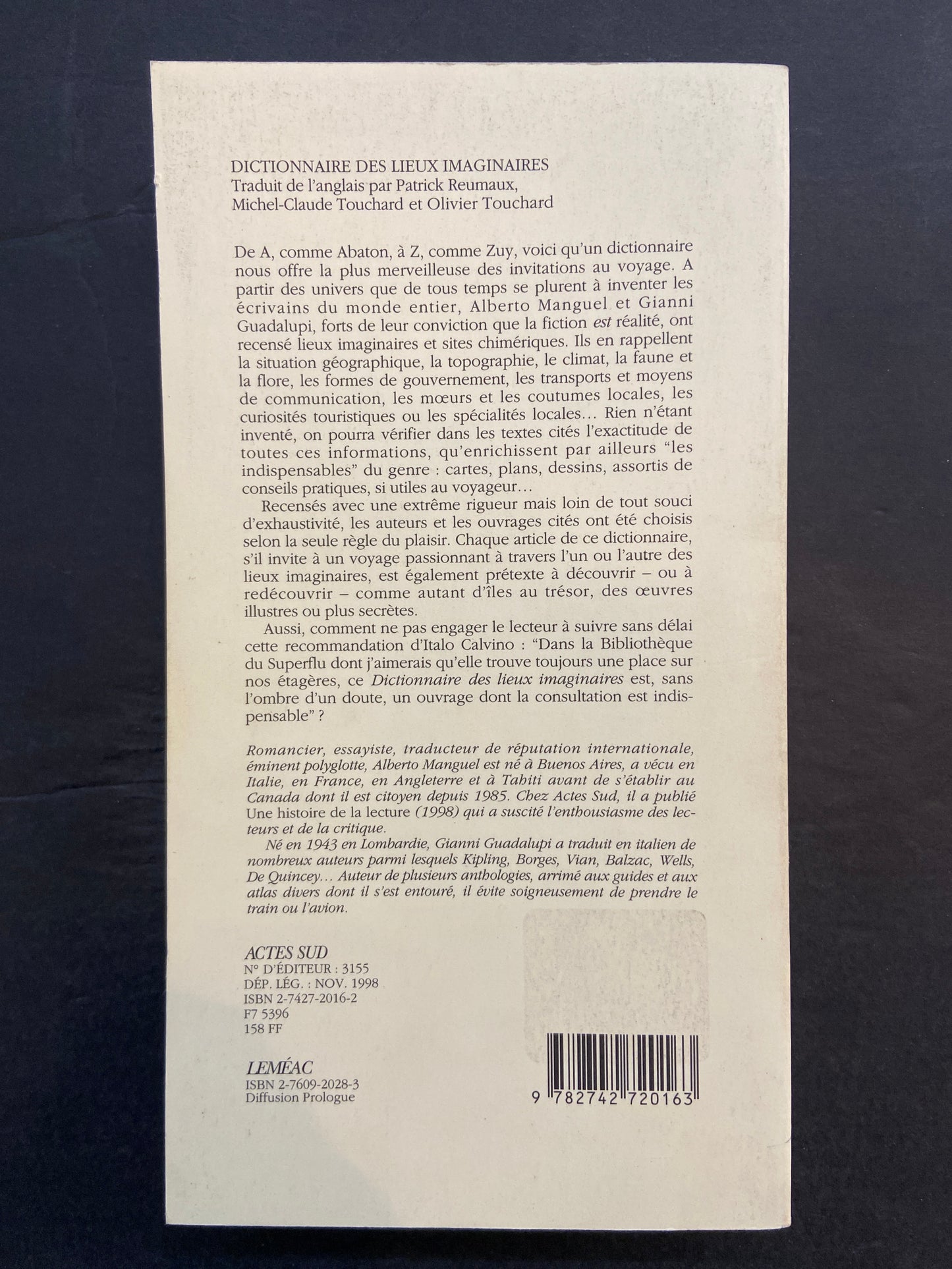 DICTIONNAIRE DES LIEUX IMAGINAIRES