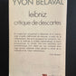 LEIBNIZ CRITIQUE DE DESCARTES