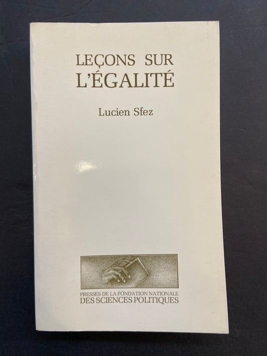 LEÇONS SUR L'ÉGALITÉ