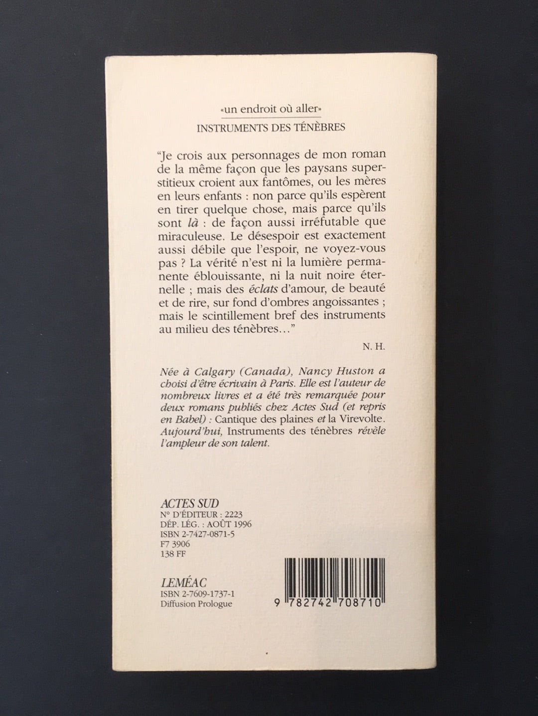 INSTRUMENTS DES TÉNÈBRES