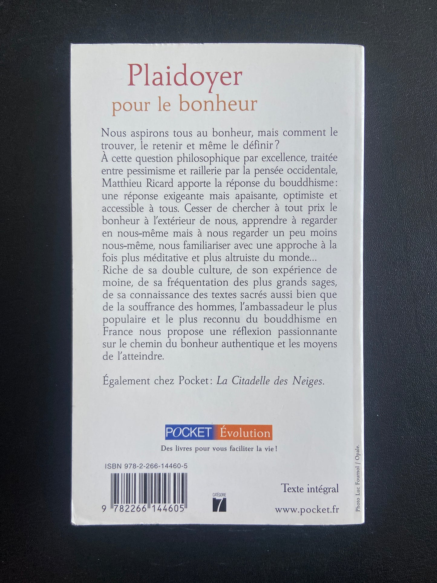 PLAIDOYER POUR LE BONHEUR