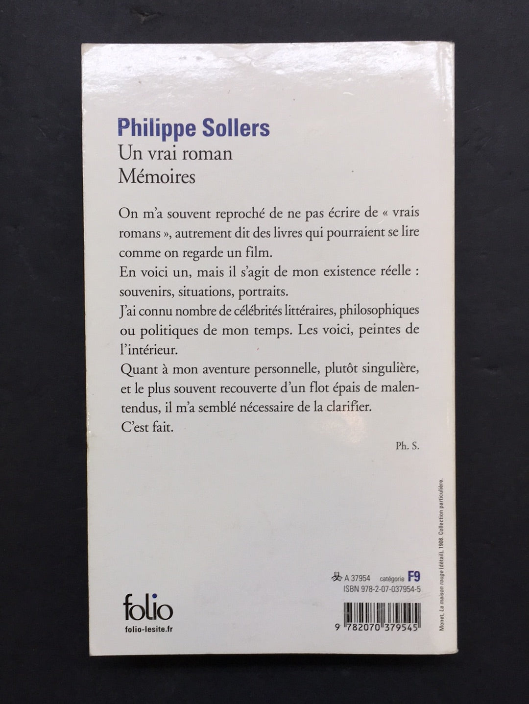 UN VRAI ROMAN : MÉMOIRES