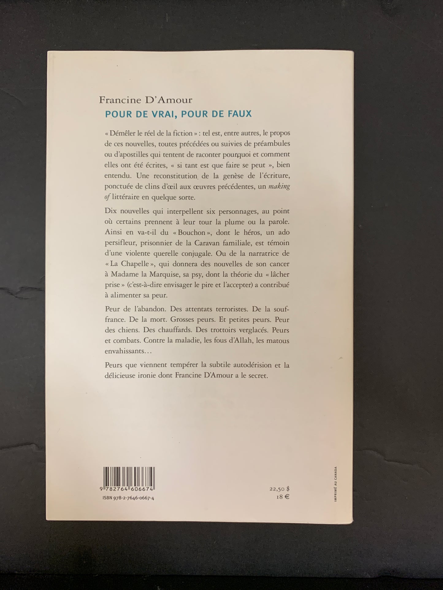 POUR DE VRAI POUR DE FAUX