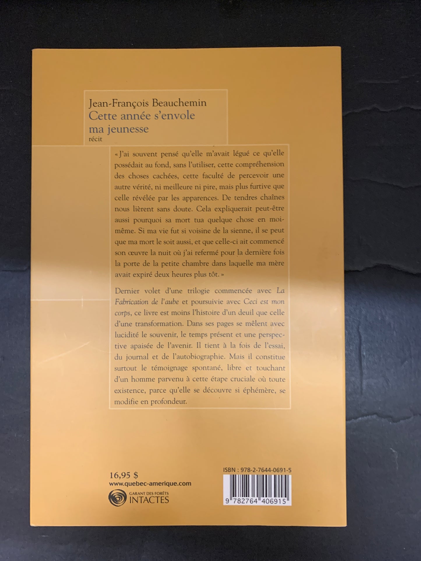 CETTE ANNÉE S'ENVOLE MA JEUNESSE