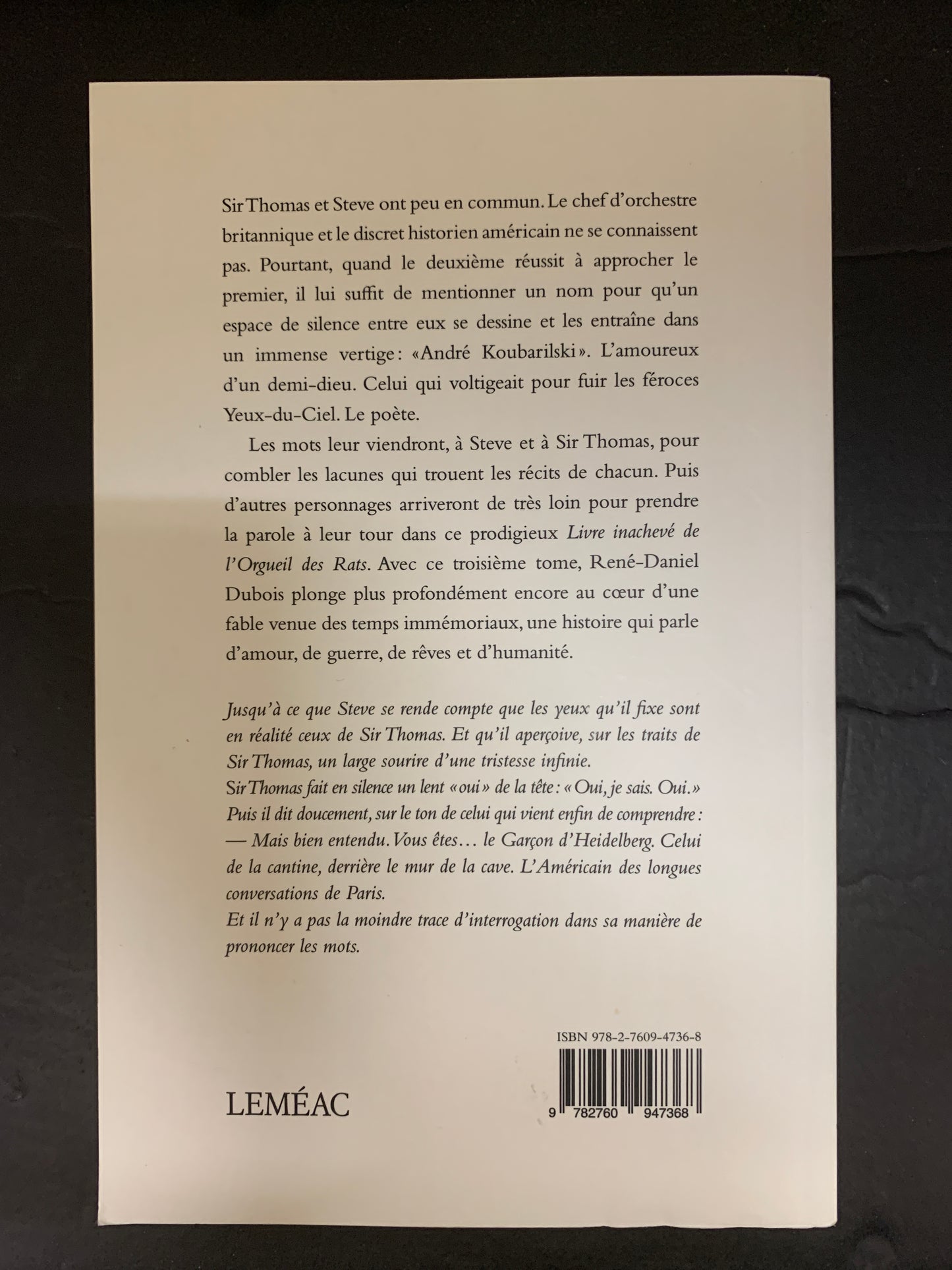 LE LIVRE INACHEVÉ DE L'ORGUEIL DES RATS