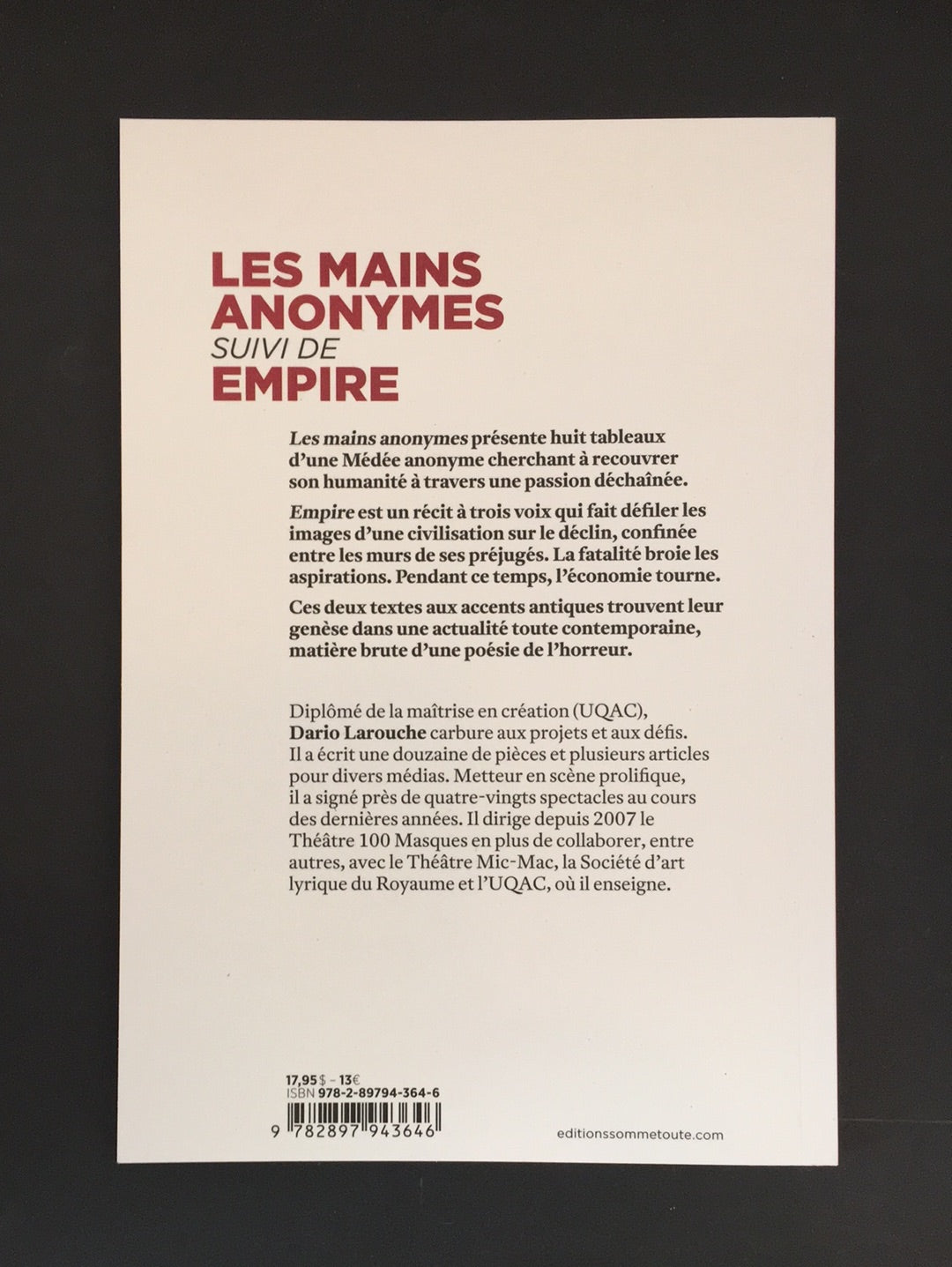 LES MAINS ANONYMES - SUIVI DE EMPIRE