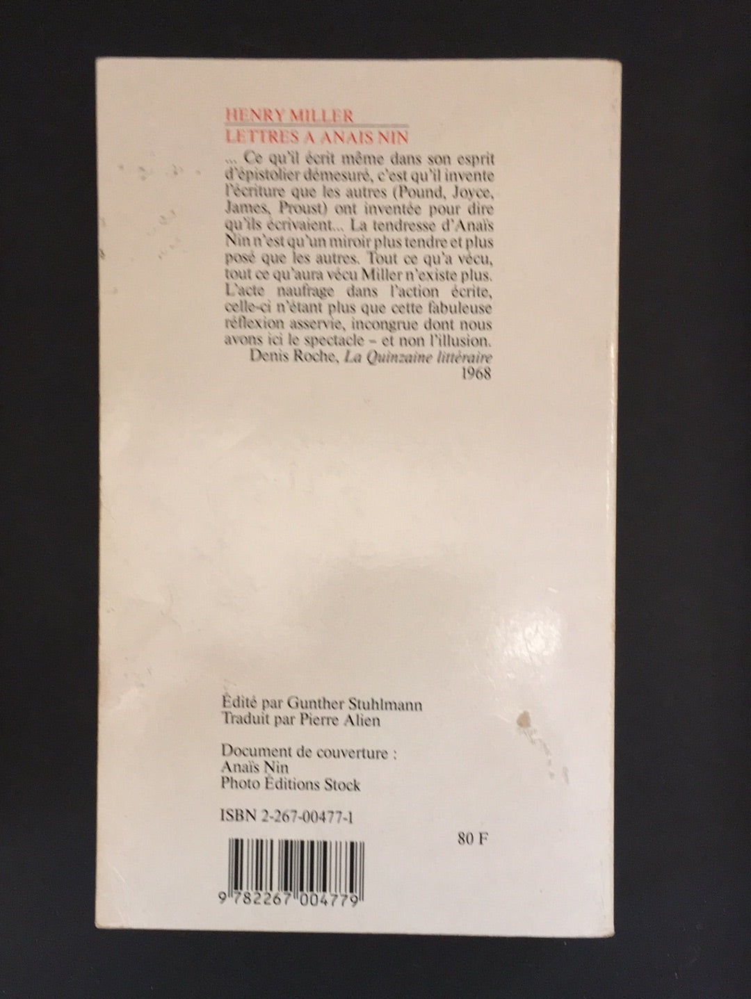 LETTRES À ANAÏS NIN